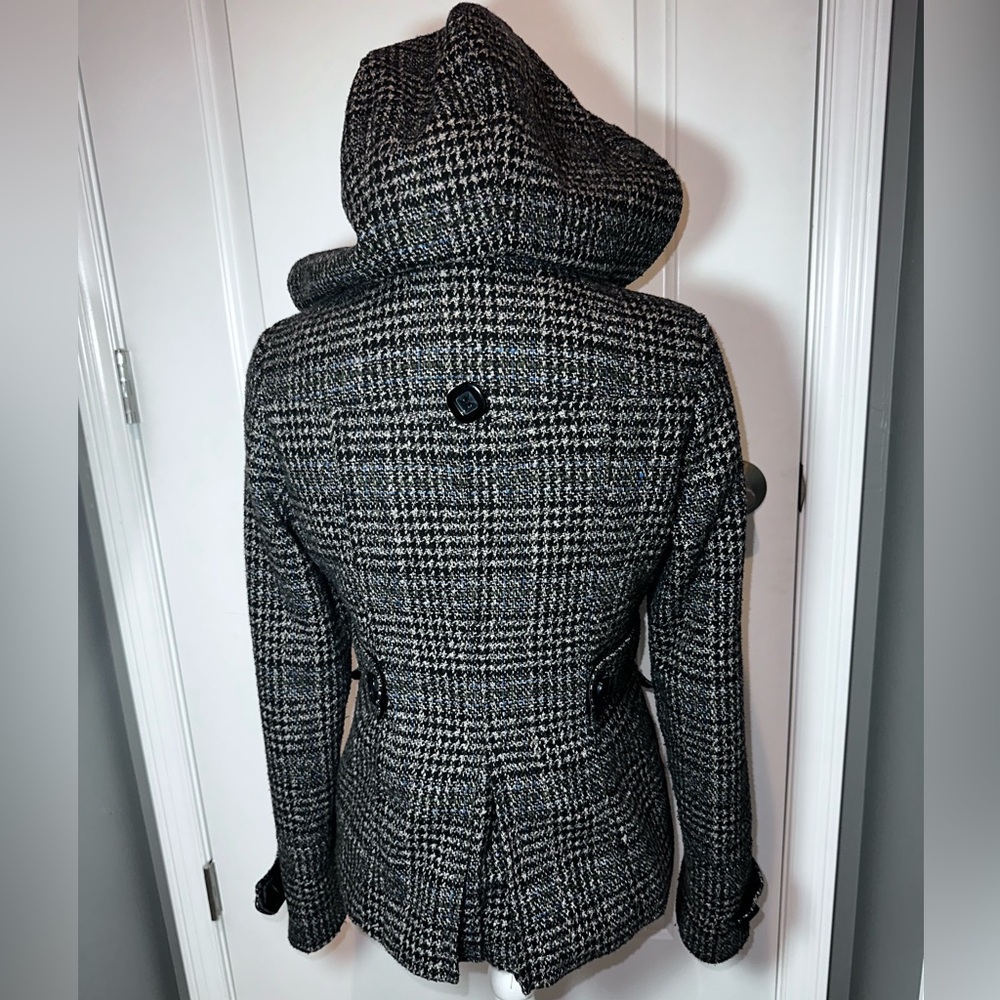 Pink Envelope Wool Blend Toggle Coat Jacket Hoode… - image 7